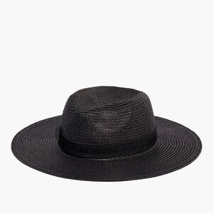 Madewell Packable Mesa Black Panama style Straw Sun Hat